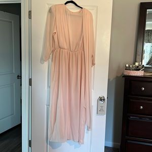 Peach Formal (Mother/Grandmother wedding) Long Dress. Size 18.